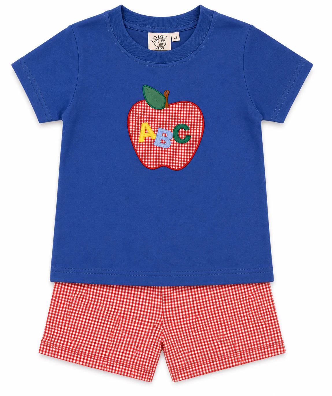 ABC Gingham Apple Short Set