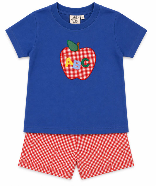 ABC Gingham Apple Short Set