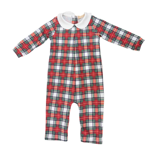 Tartan Plaid Boy Playsuit w/ Collar