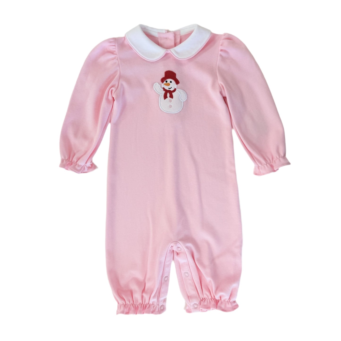 Pink Snowman Girl Romper