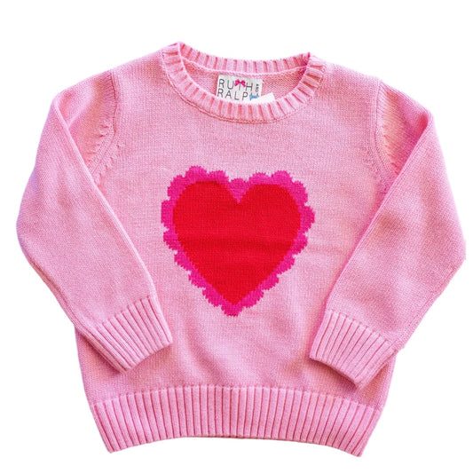 Scalloped Pink Heart Sweater