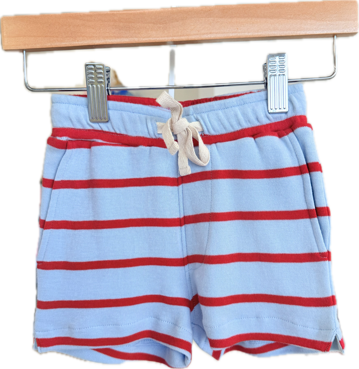 Knit Shorts Blu/Red Stripe