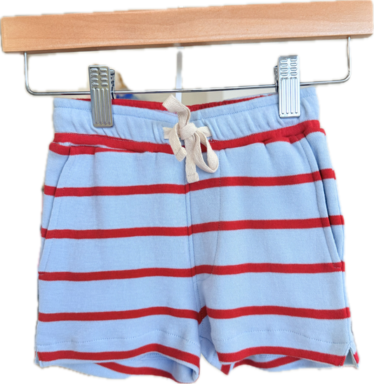Knit Shorts Blu/Red Stripe