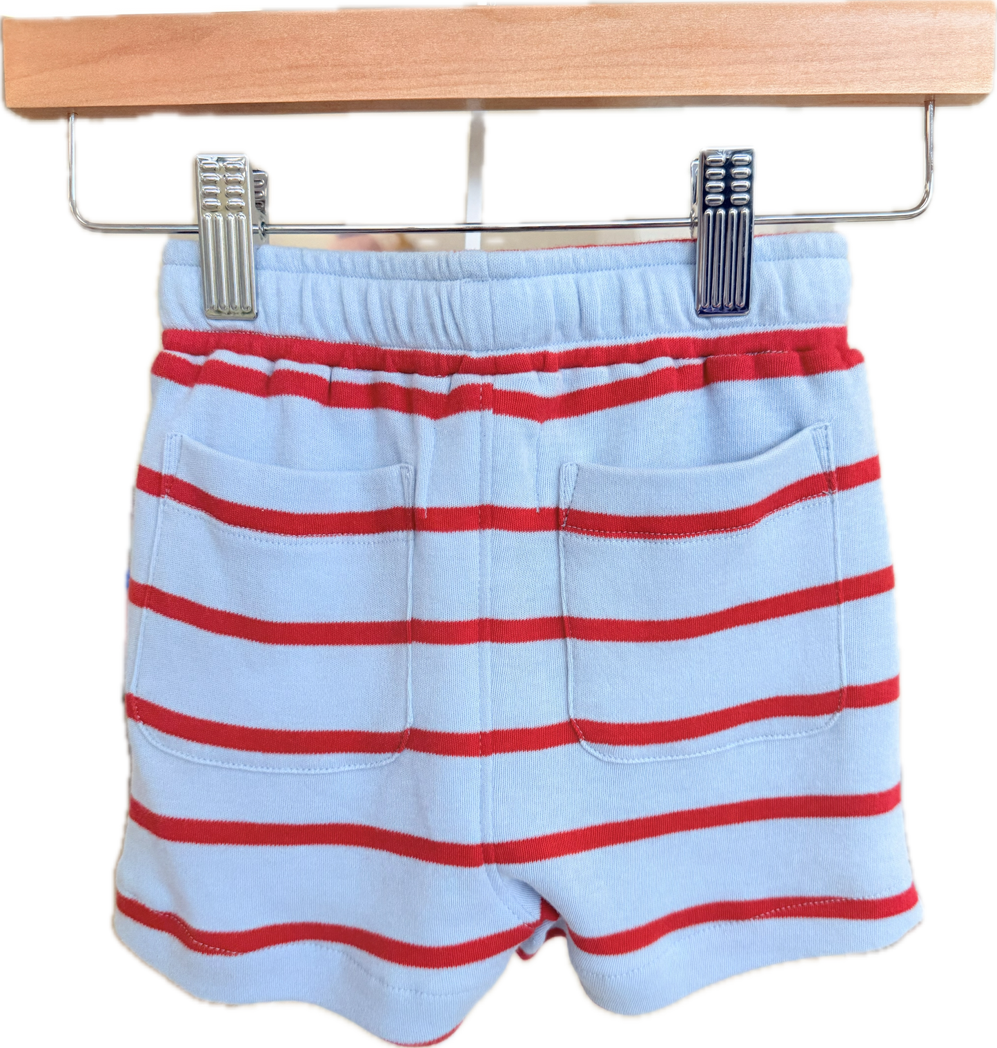 Knit Shorts Blu/Red Stripe
