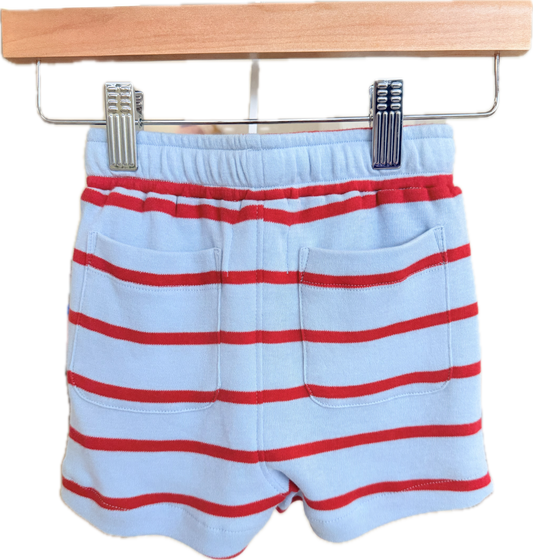 Knit Shorts Blu/Red Stripe