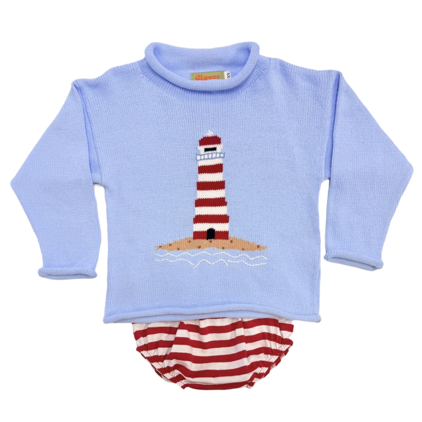 Lighthouse Blue Rollneck Sweater