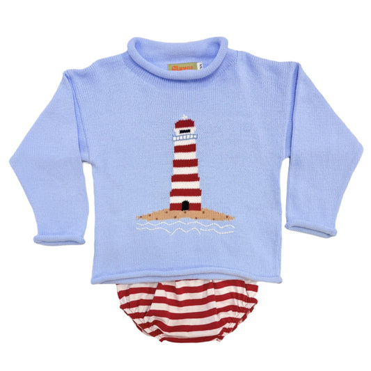Lighthouse Blue Rollneck Sweater