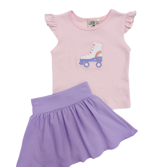 Roller Skate Pink & Purple Skort Set