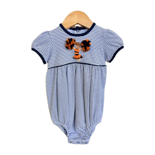 Navy Stripe Auburn Cheer Bubble