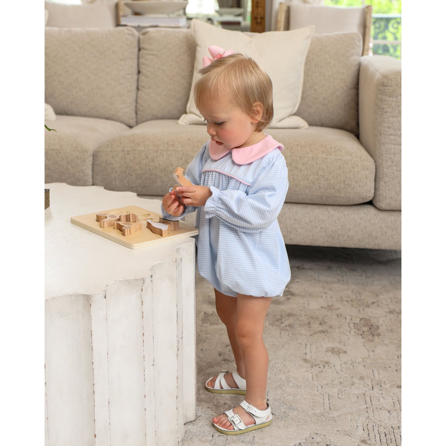 Katherine Bubble - Light Blue Stripe/Light Pink