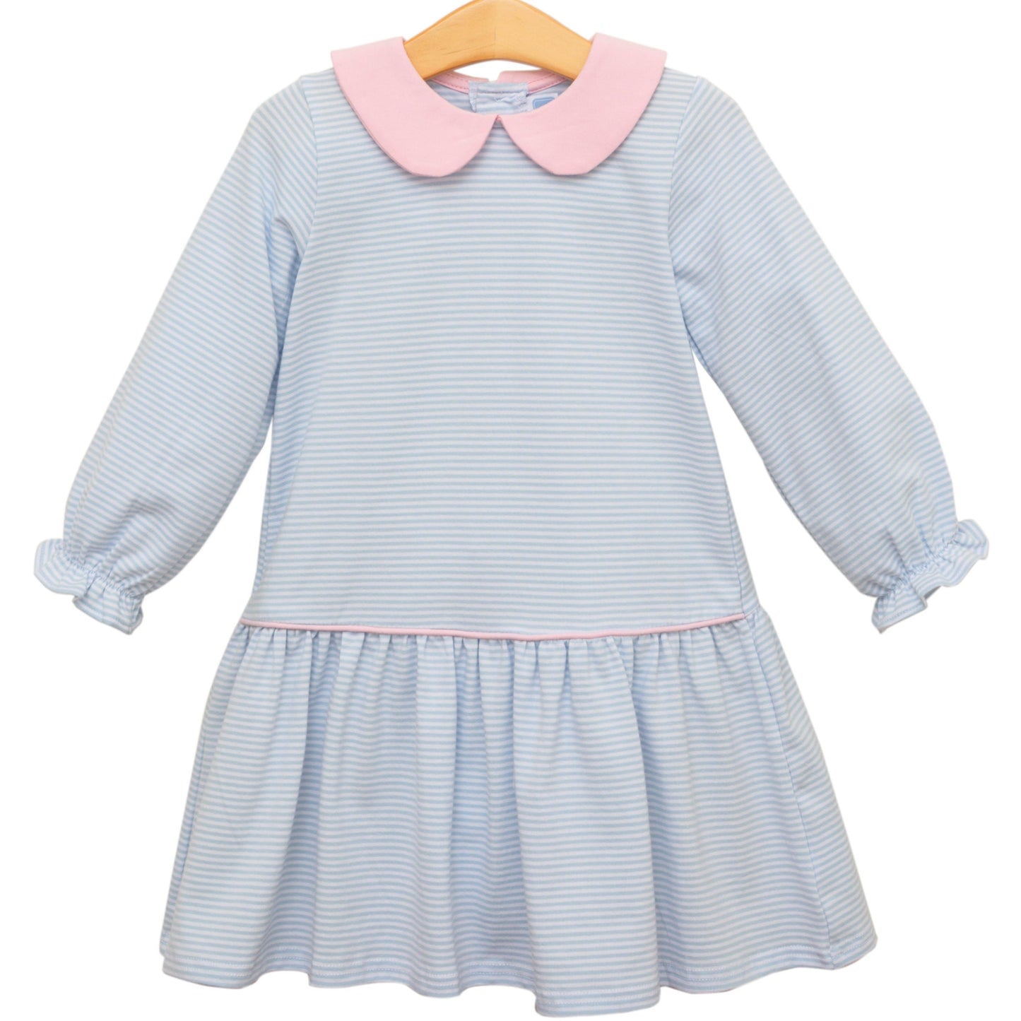 Katherine Dress - Light Blue Stripe/Light Pink