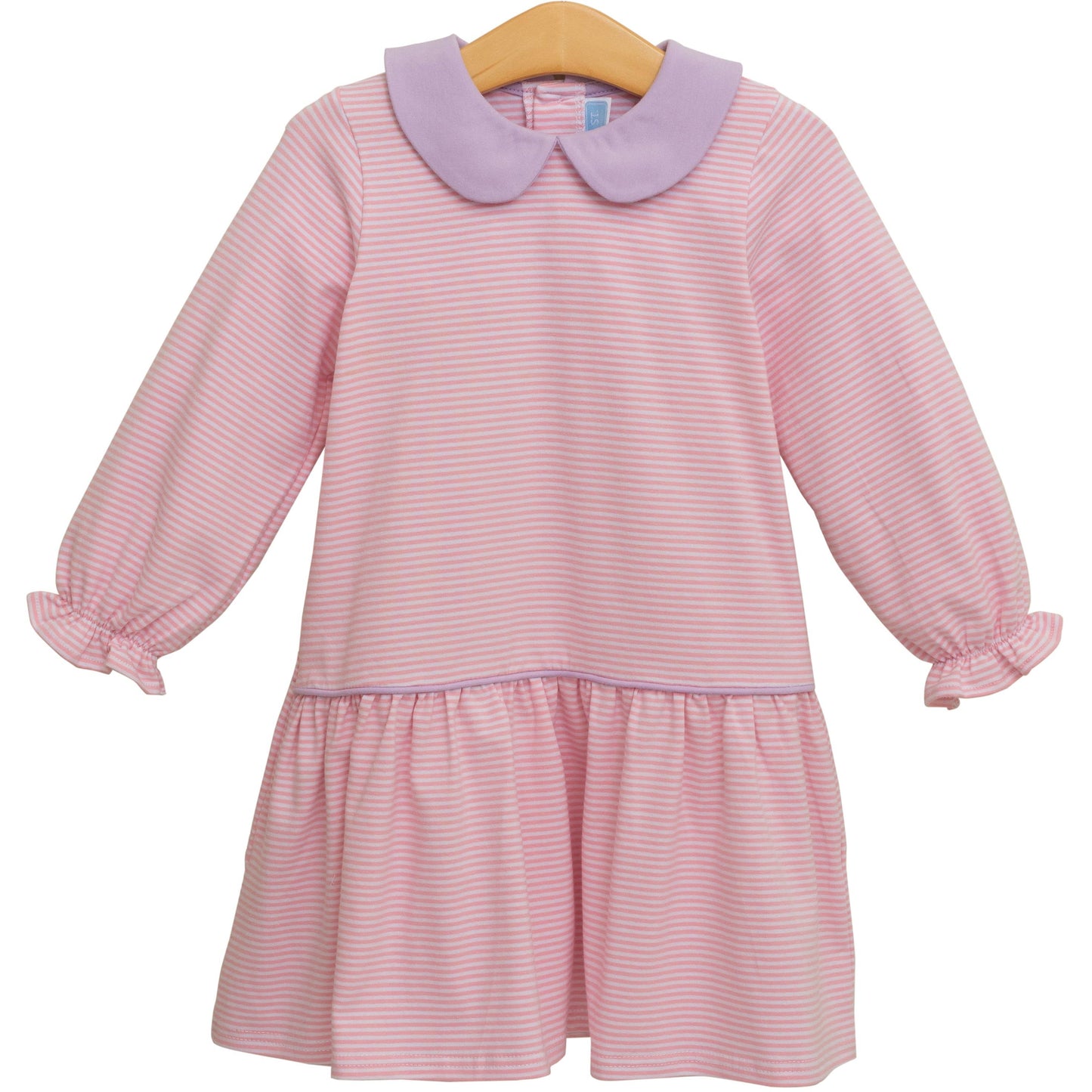 Katherine Dress - Light Pink Stripe/Lavender