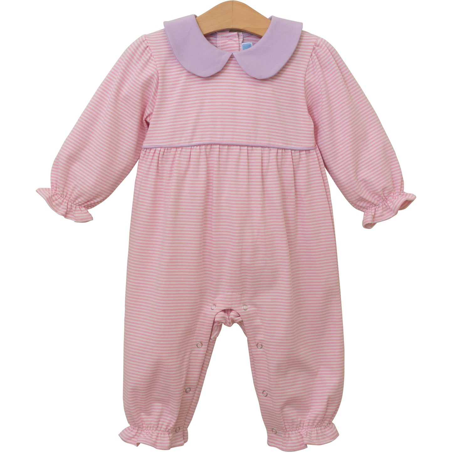 Katherine Romper - Light Pink Stripe/Lavender