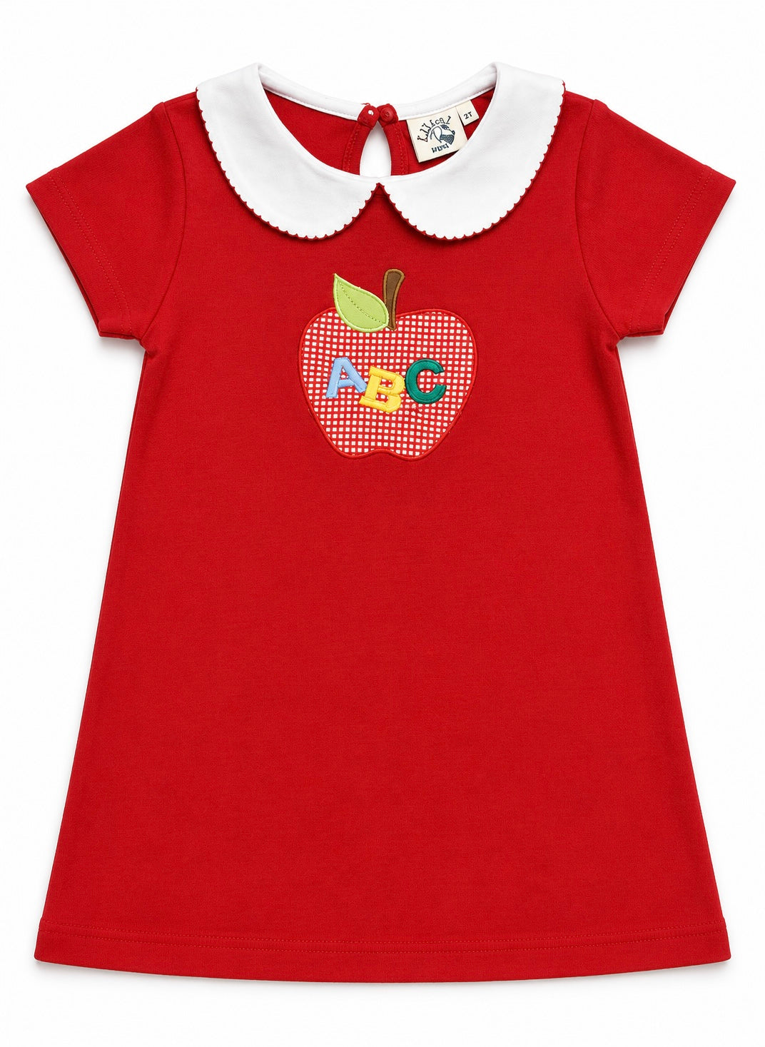 Red ABC Gingham Apple Dress