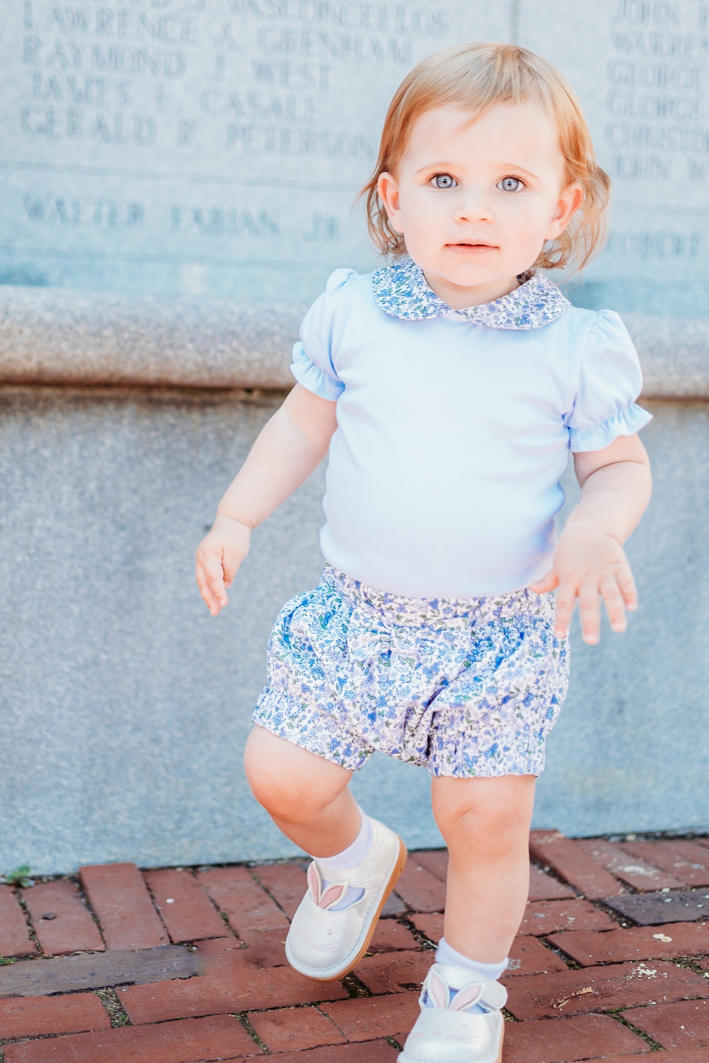 Blue Floral Bloomer Set