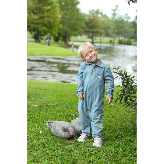Mallard Embroidery Polo Romper