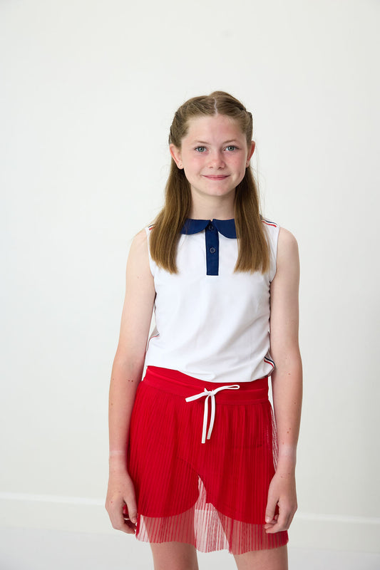 Red Pleated Skirt