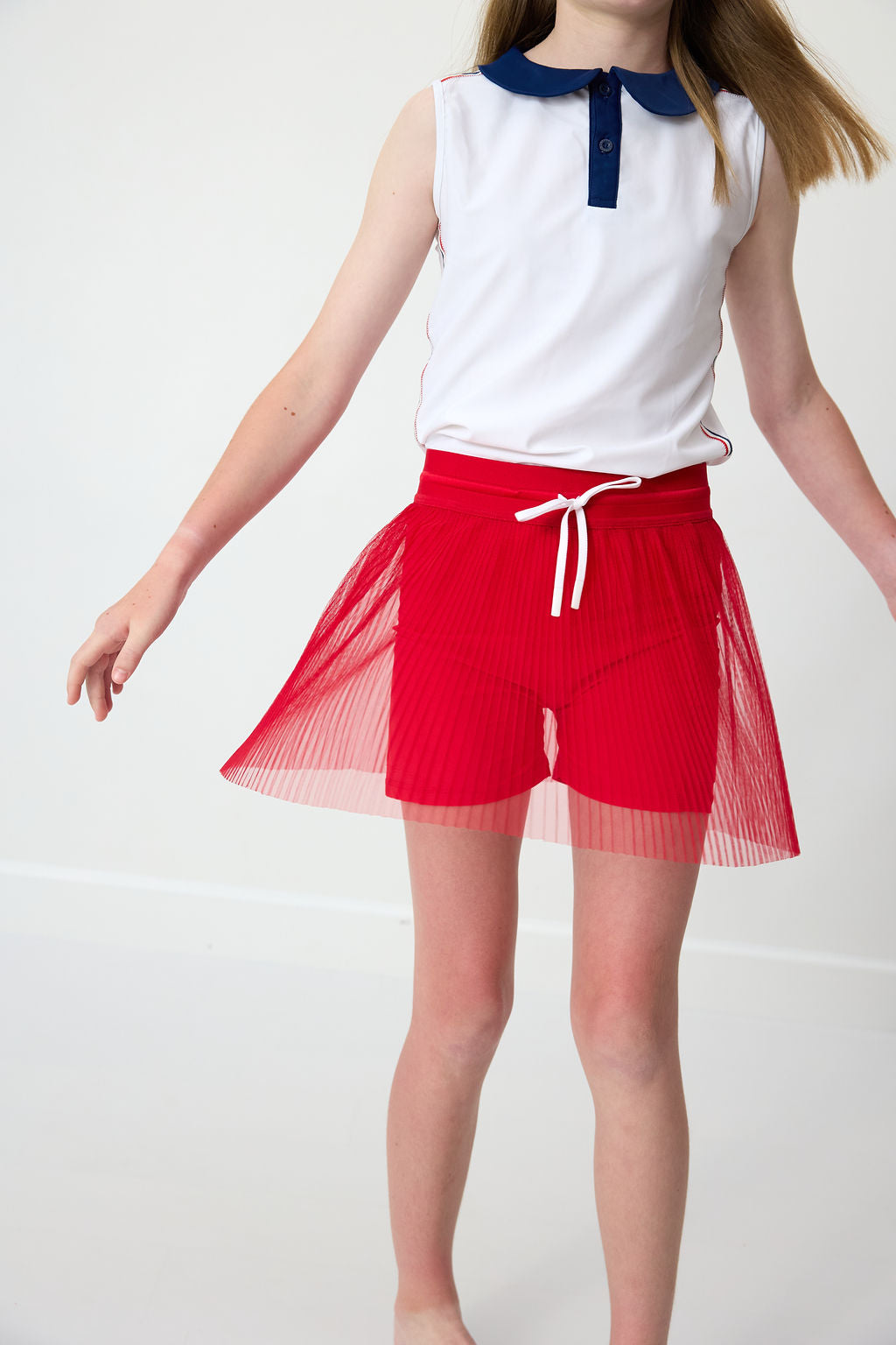 Red Pleated Skirt