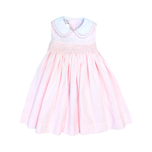 Pink Striped Smocked Marion Dress