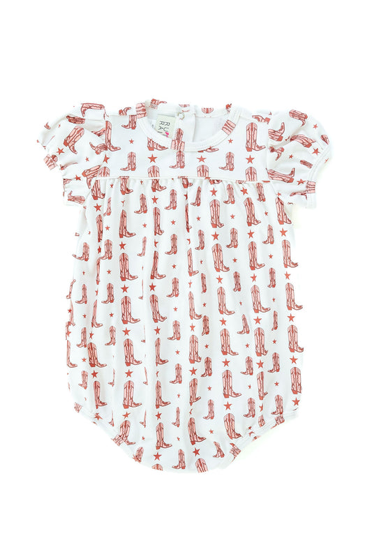 Maroon Boots & Stars Girl Bubble