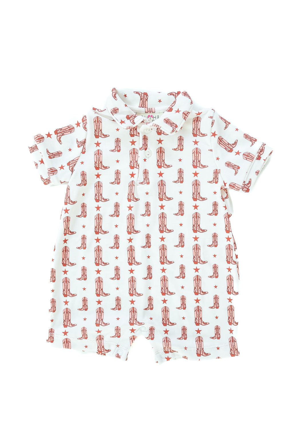 Maroon Boots & Stars Boy Romper