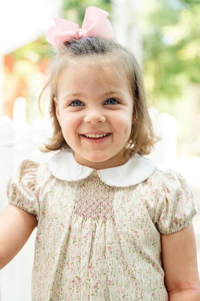 Pink Floral Smocked Woven Sadie Dress