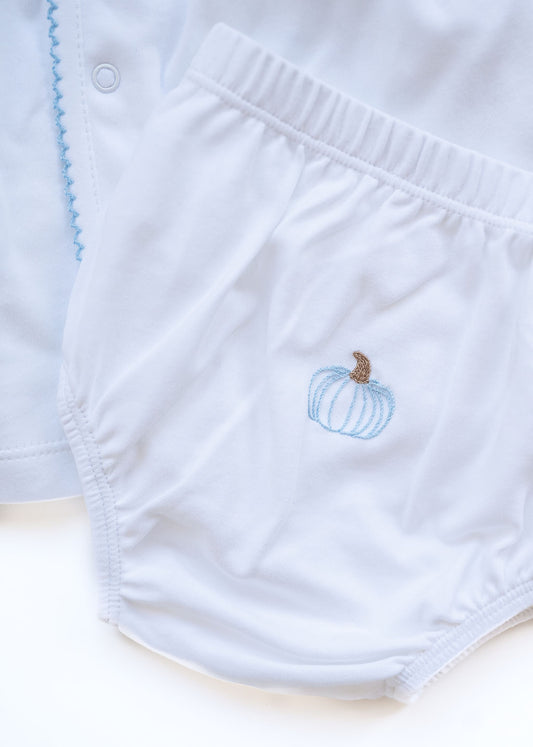 Blue Pumpkin Diaper Set