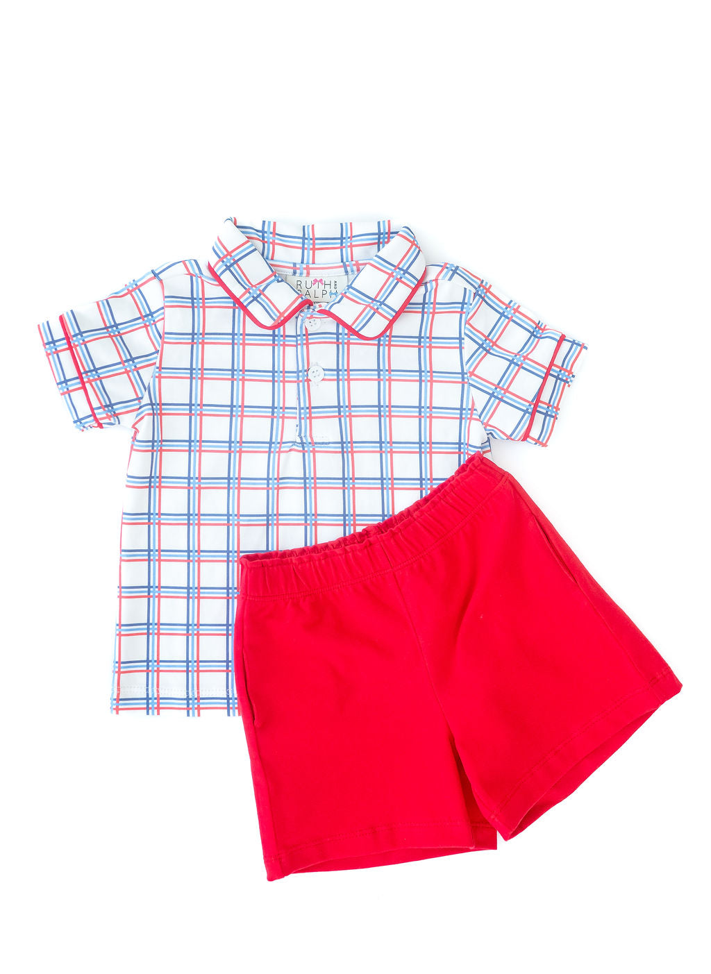 Patriotic Plaid Boy Short Set
