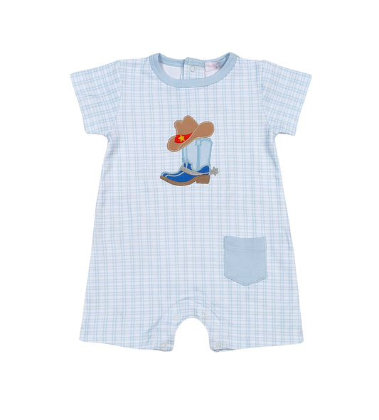 Rodeo Time Blue Pima Romper