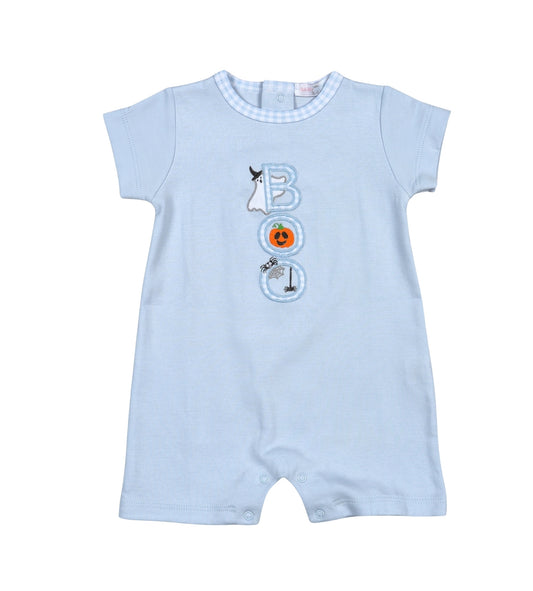 Spooky Blue Pima Applique Romper