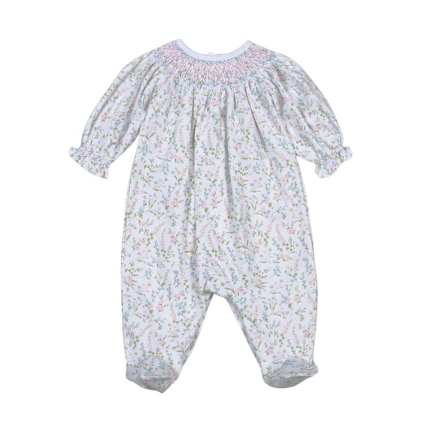 Vivian Floral Hand Smocked Bishop Footie