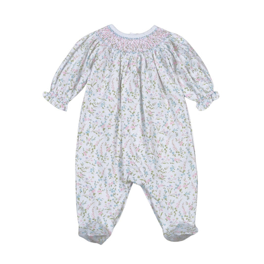 Vivian Floral Hand Smocked Bishop Footie
