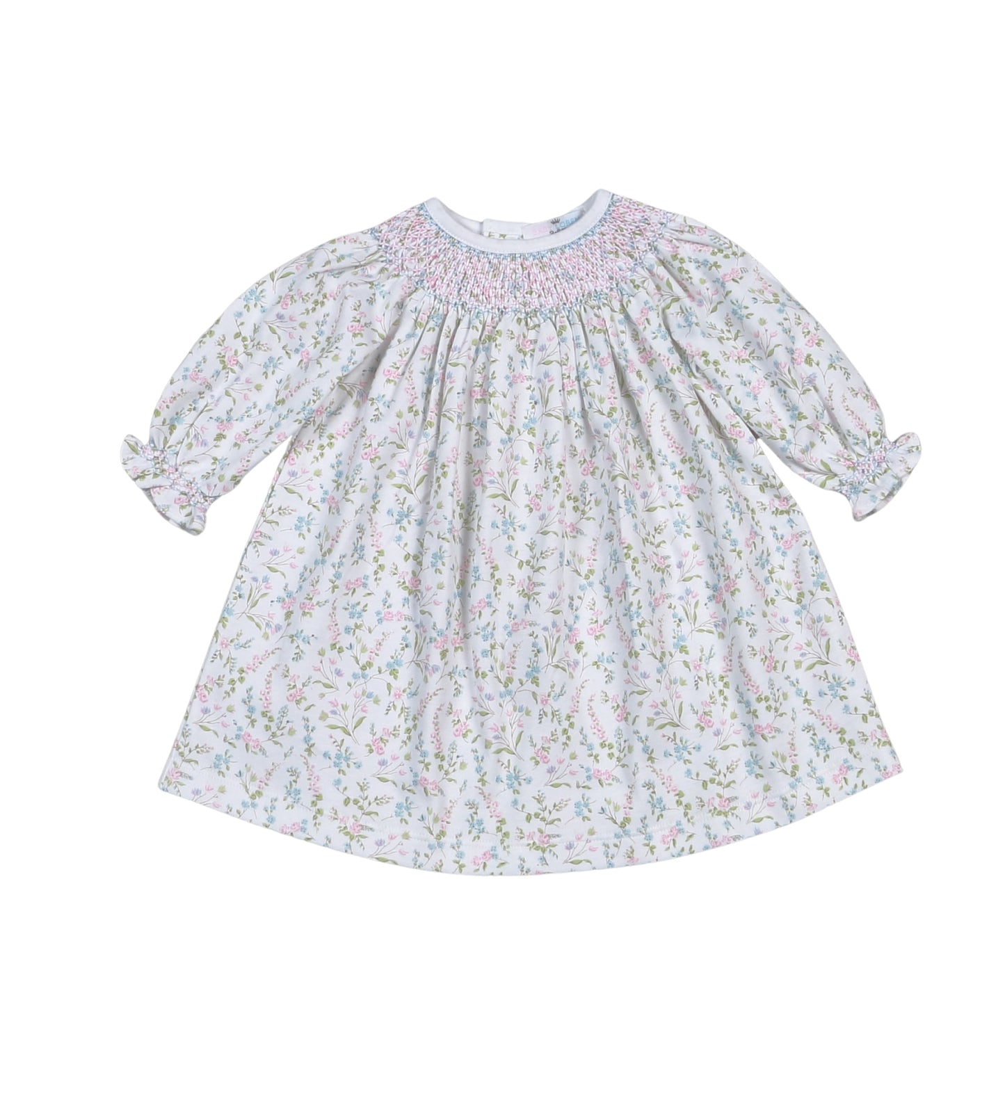 Vivian Floral Pima Hand Smocked Bishop Dress