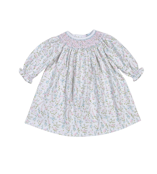 Vivian Floral Pima Hand Smocked Bishop Dress