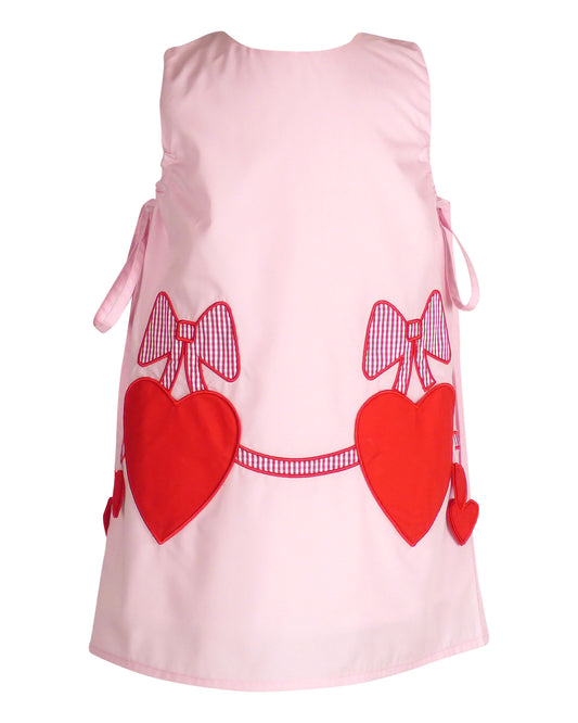 Pink Tie Jumper - Valentine Hearts