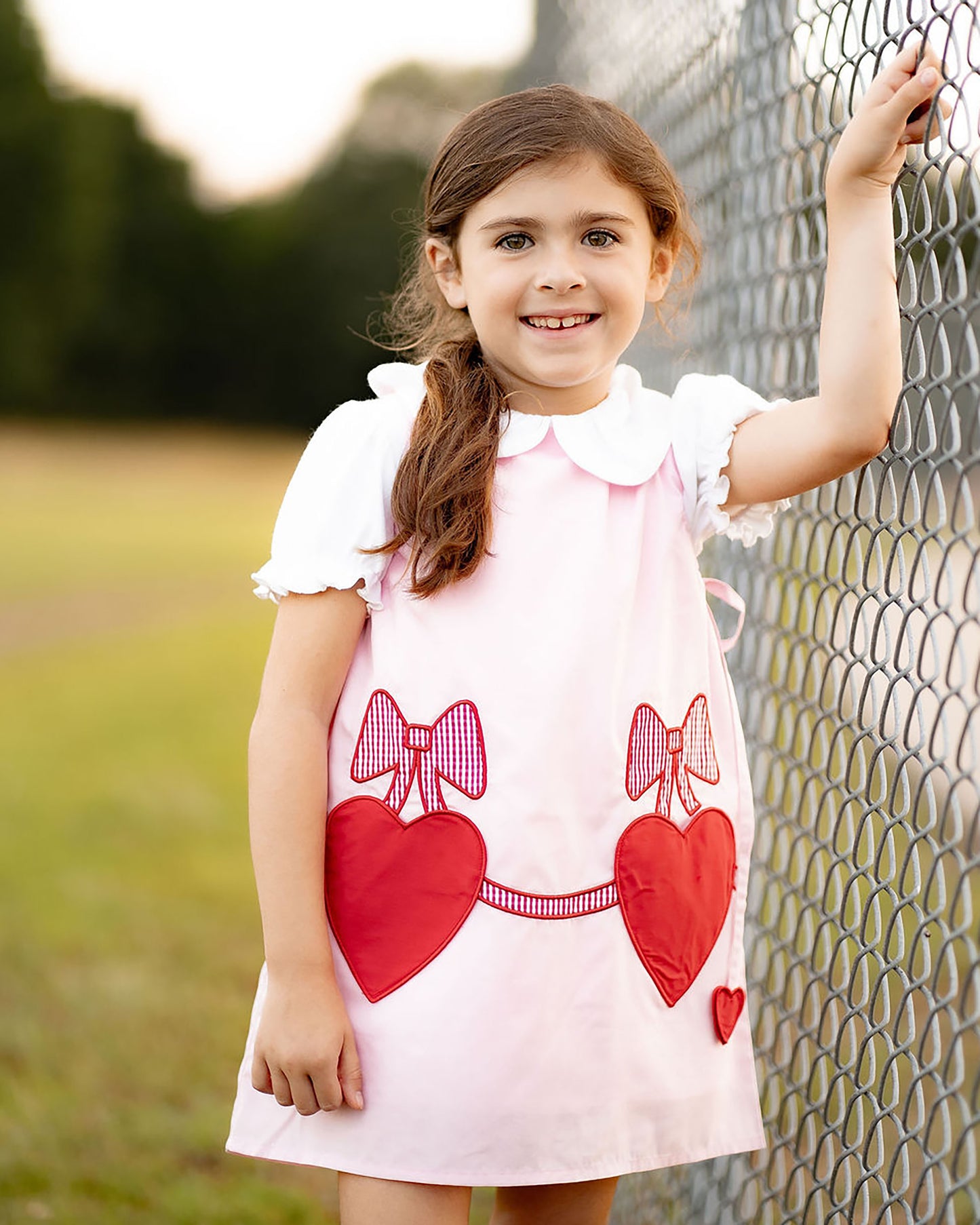 Pink Tie Jumper - Valentine Hearts