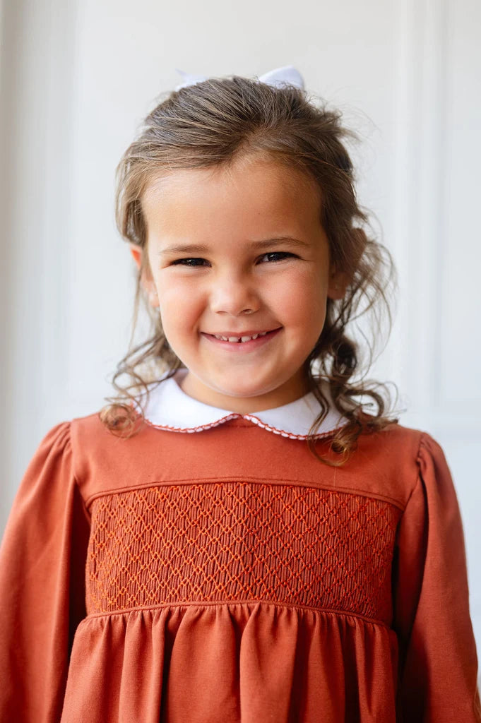 Golden Orange Smocked Pima Dress