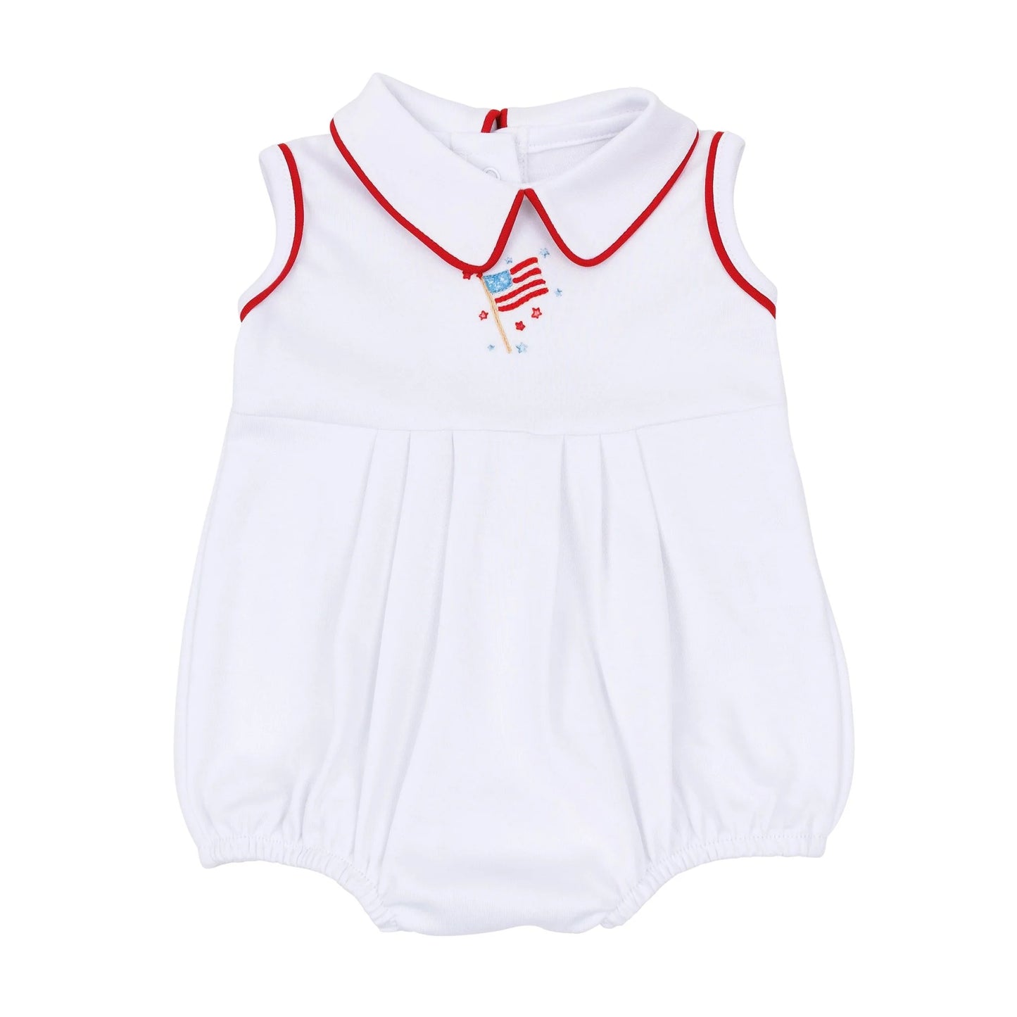 A Sparkly Fourth Embroidered Flag Collared Bubble