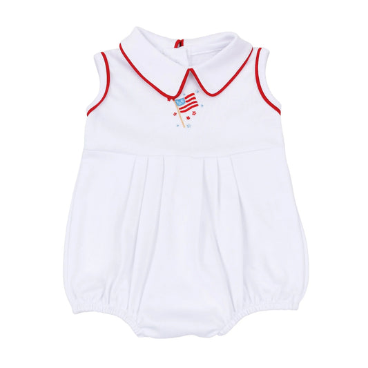 A Sparkly Fourth Embroidered Flag Collared Bubble