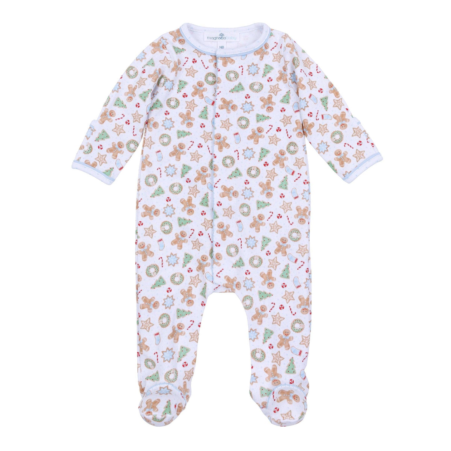 Frosted Wonderland Print Footie - Light Blue