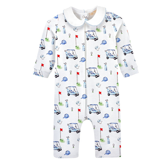 Golf Club Printed Playsuit w/ Collar