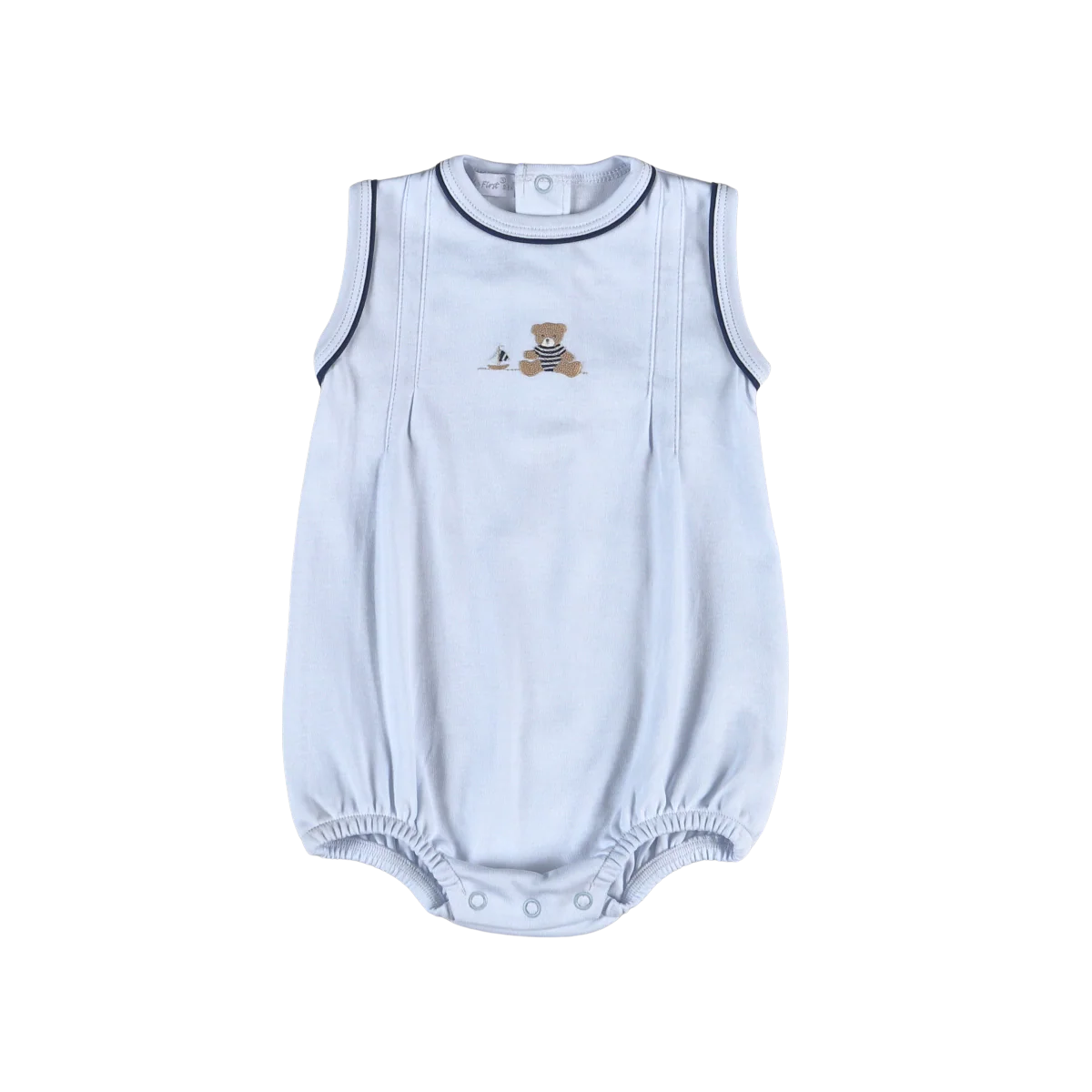 Blue Mariner Bear Hand Embroidered Bubble