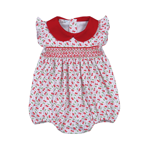 Sweet as Cherries Smocked Bubble