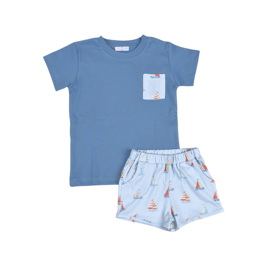 Sail Away Boy Short Set
