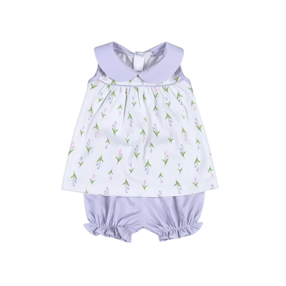 Zoe Floral Pima Bloomer Set | Lavender