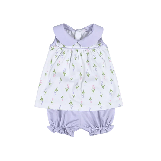 Zoe Floral Pima Bloomer Set | Lavender