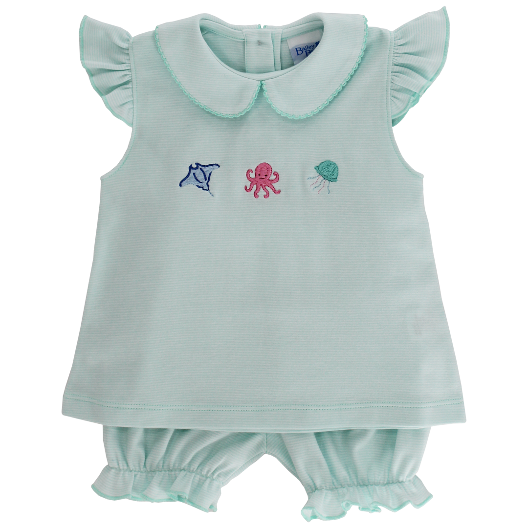 Sea Animals Girl Bloomer Short Set