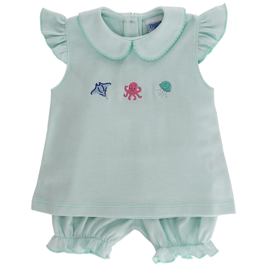 Sea Animals Girl Bloomer Short Set