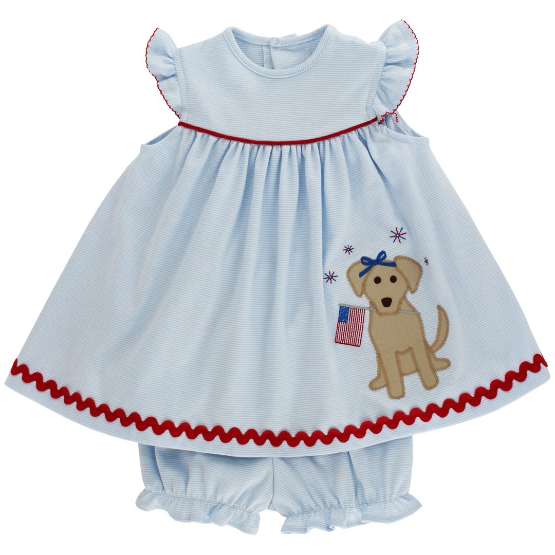Patriotic Pup Dress with Bloomers