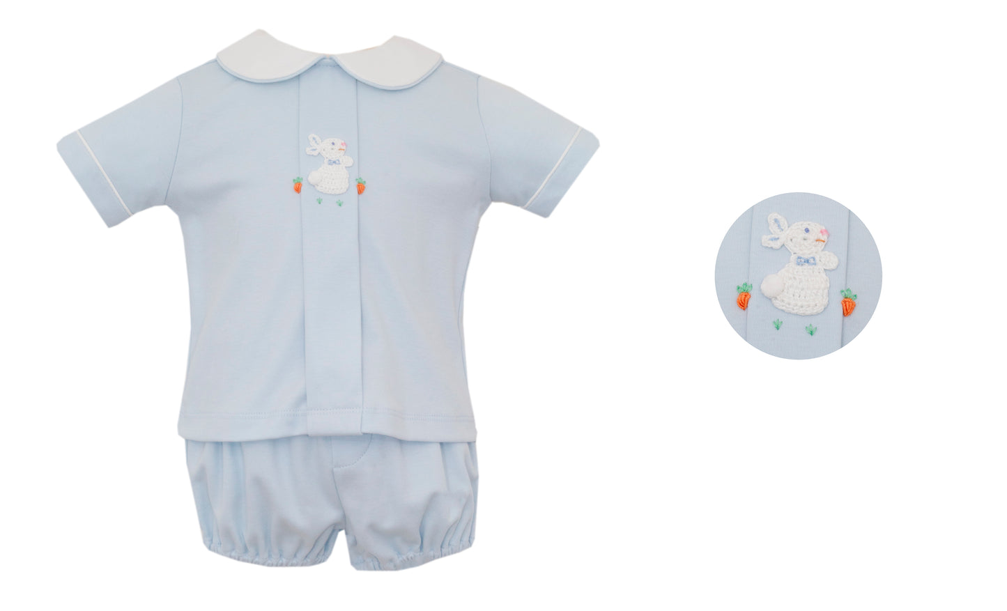 Blue Bunny Knit Bloomer Short Set